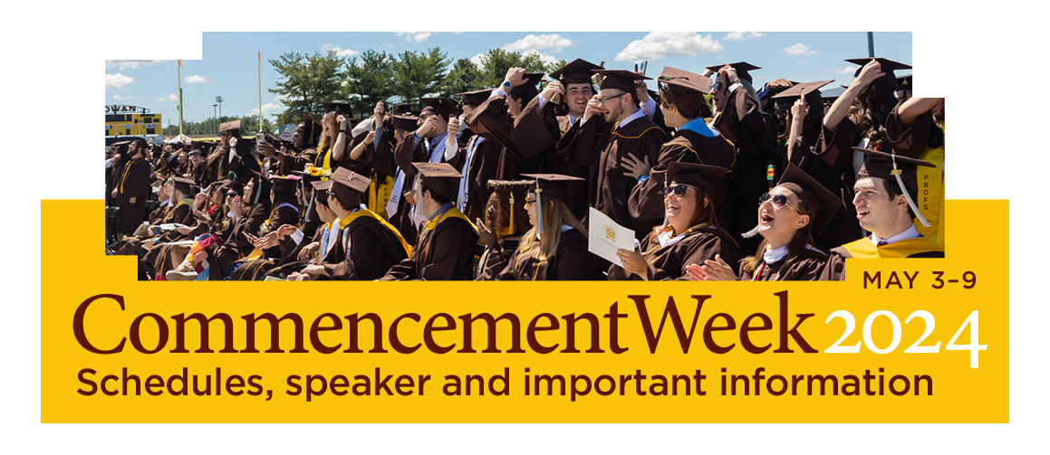 Photo of graduates; Commencement Week 2024, May 3-9: Schedules, speaker and important information